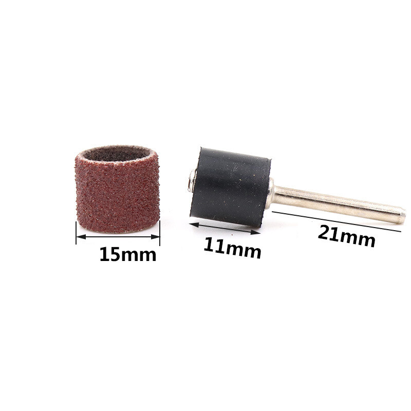 Sanding Band Drum Sleeve 80-600 Grit 8mm 15mm Mandrel For Dremel Rotary Tool