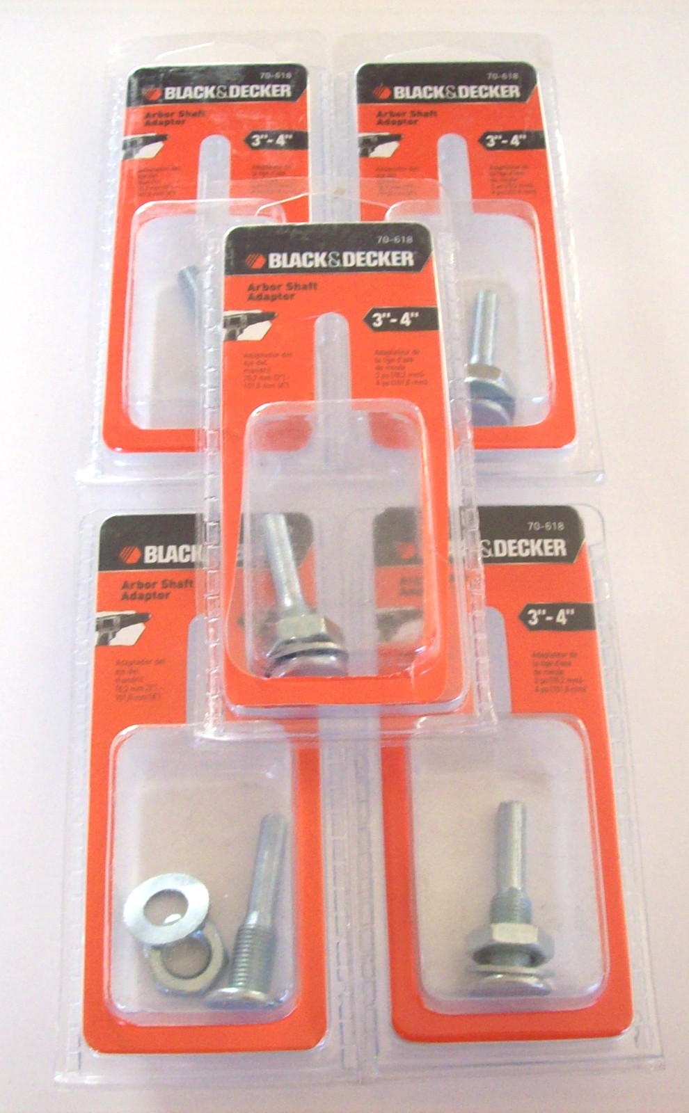5 BLACK & DECKER 3/8″ MANDREL DRILL ARBORS 3″ & 4″ CUT OFF & WIRE WHEELS 70-618