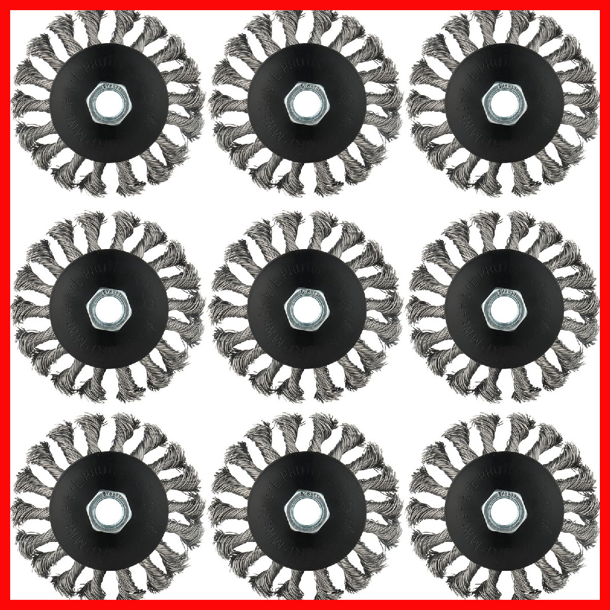 Rocaris 9 Pack 4 Inch Wire Wheel For 4 1/2 Angle Grinder Twist Knotted Wire