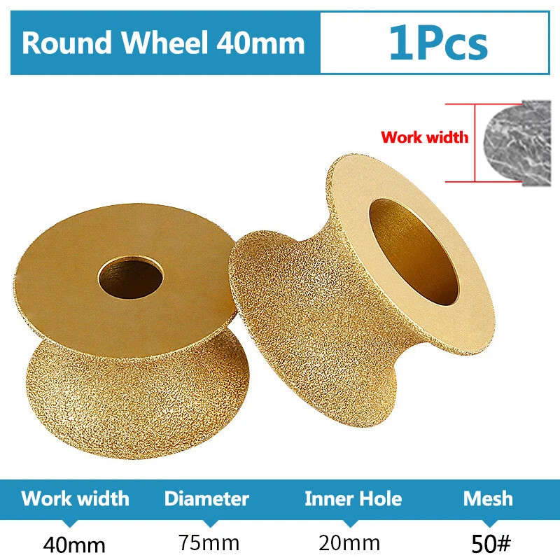 Vacuum Brazed Diamond Full Bullnose Edge Profile Grinding Disc Wheel Tool
