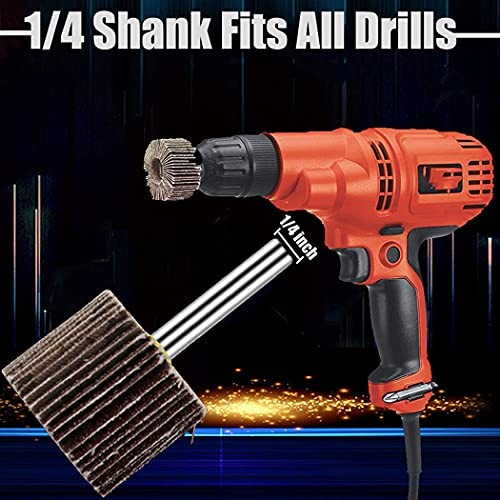 20 Pcs 5 Sizes 60/80/120/240 Grits Abrasive Flap Wheel Sander, 1/4 Inch Shank