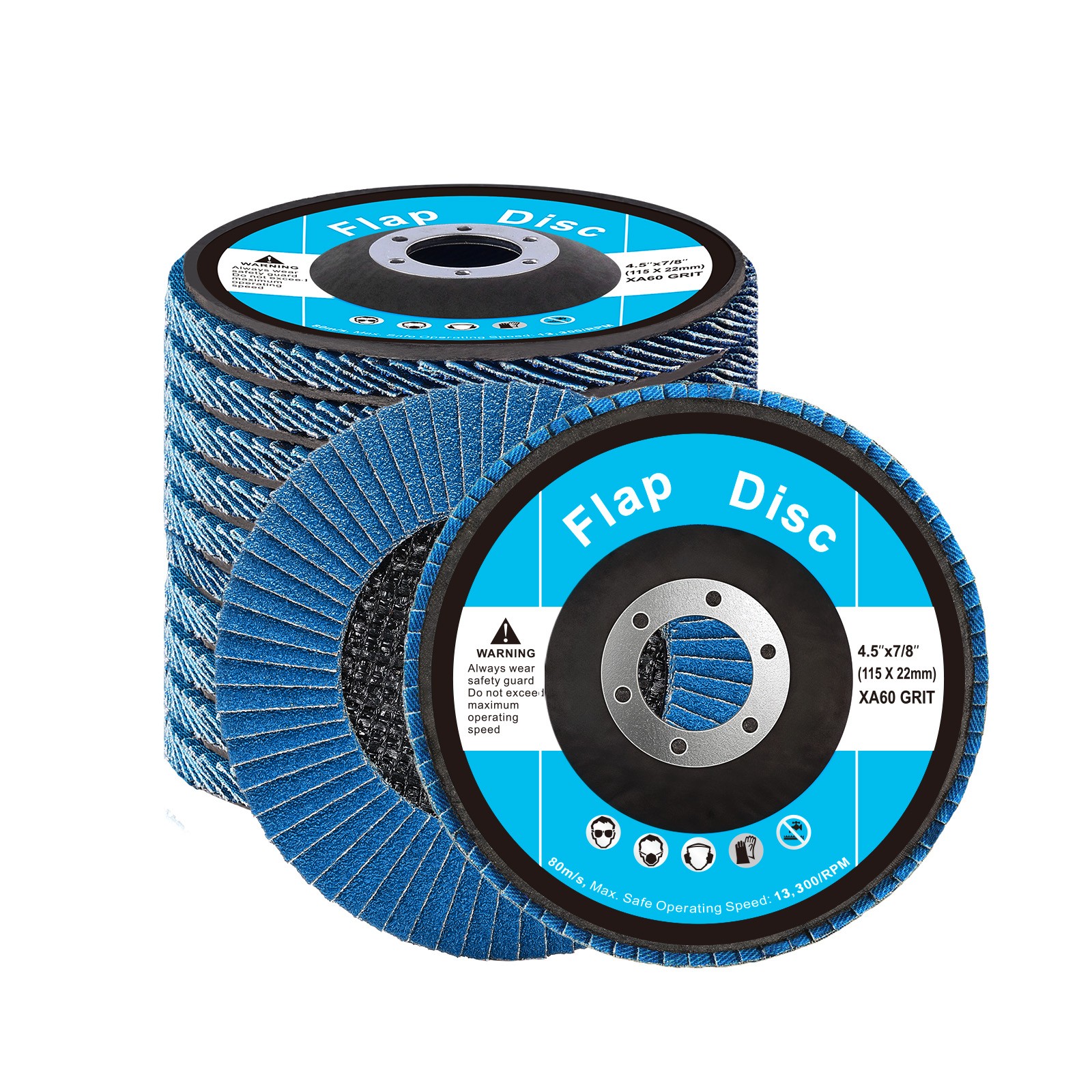 Flap Discs 4-1/2″ x 7/8″ Sanding Disc for Angle Grinder 60 Grit 10 Packs