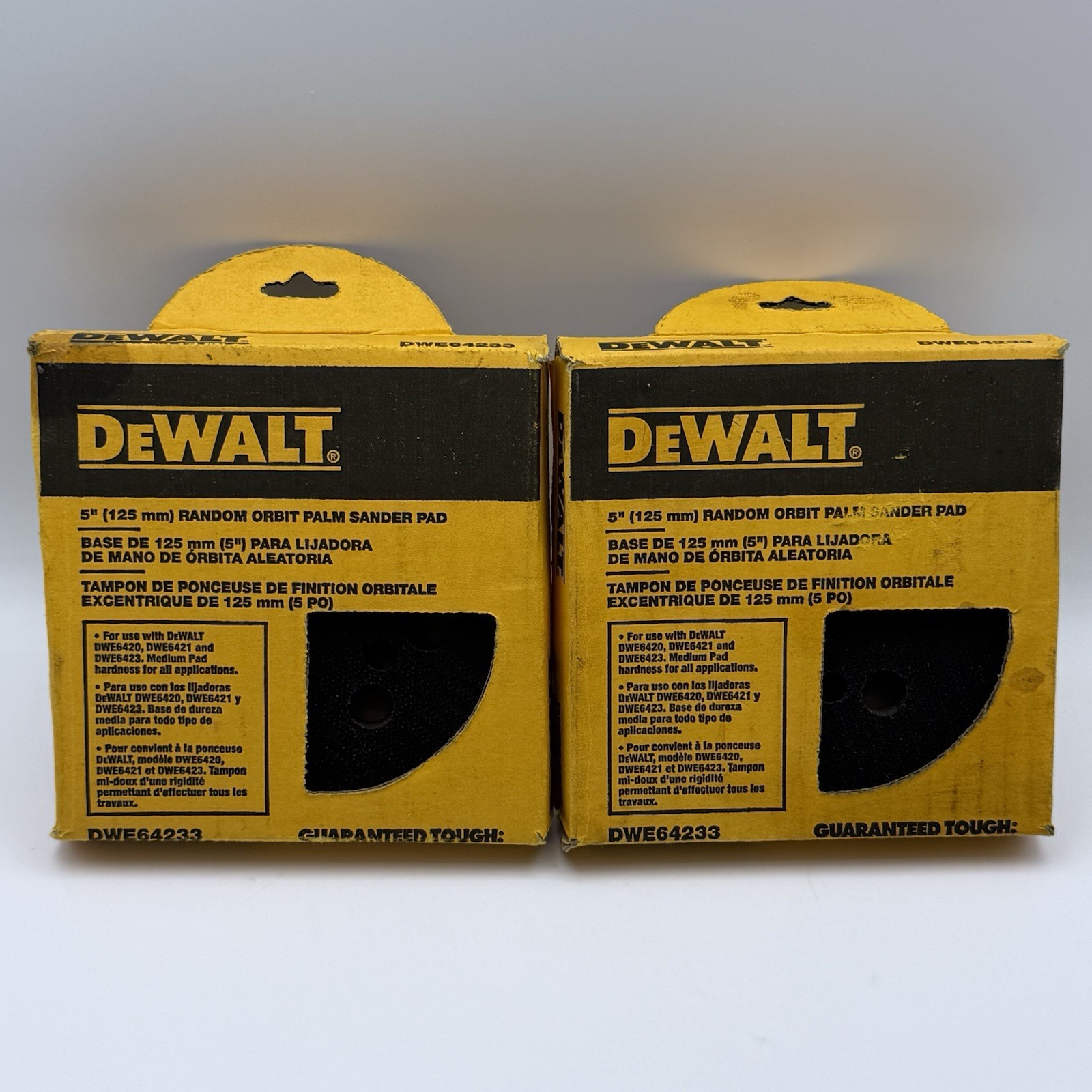 2x Genuine DeWALT DWE64233 5″ Inch 8 Hole Random Orbit Palm Sanding Pad New