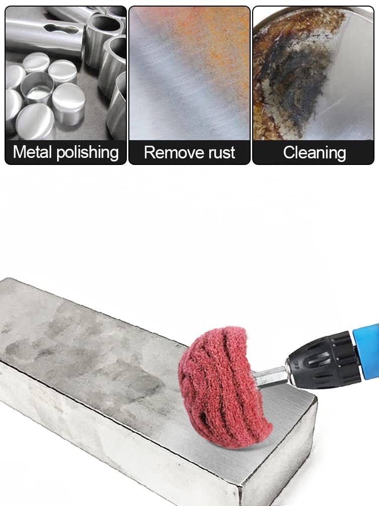 5PCS Non Woven Abrasive Buffing Wheels Polish Drill Bit Kit Sanding Small