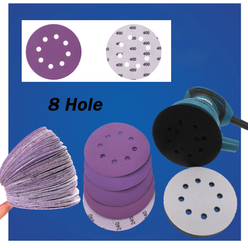 125mm 5 Inch 8 Hole Sanding Discs Hook and Loop Orbital Sander Sandpaper
