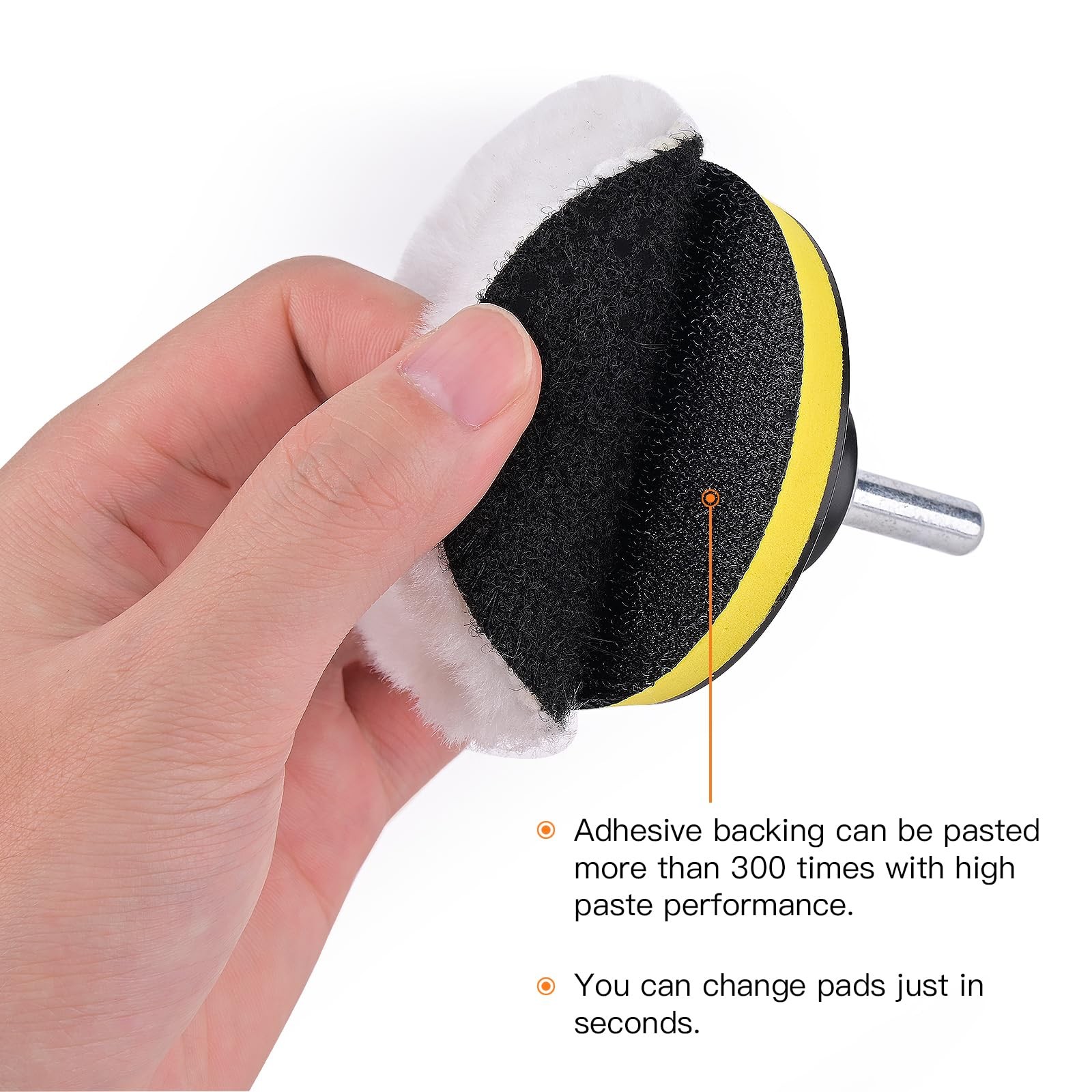 Kshineni 7 Pcs 3 Inch (80 mm) Wool Buffing Polishing Pad Car 3Inch-7Pcs