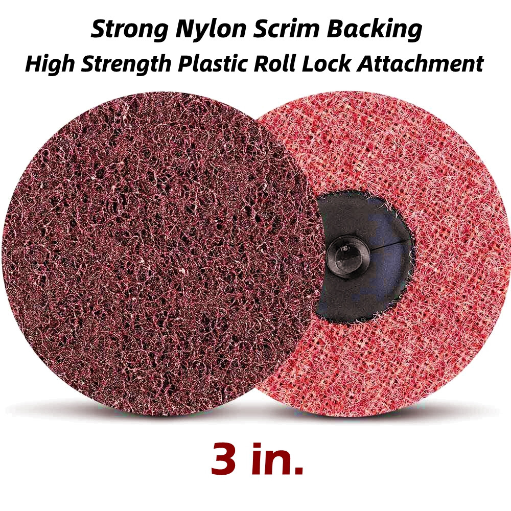 25PC 3 inch Medium Surface Conditioning Roll Lock Sanding Disc Die Grinder Drill