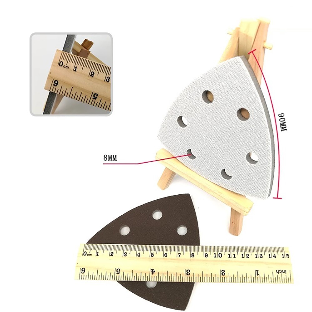 90mm 6 Hole Triangle Sponge Red Sandpaper Wet & Dry Sanding Disc 300#-2000# Grit