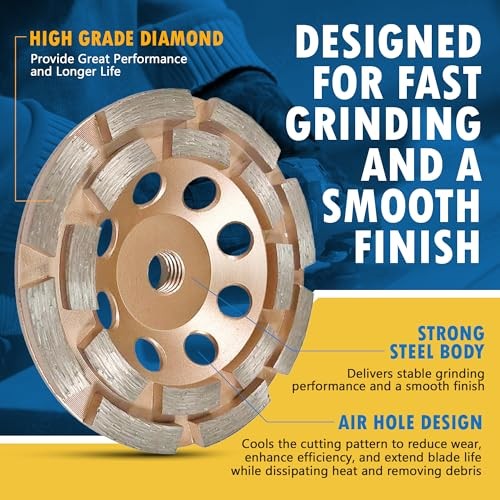 4″ Diamond Grinding Wheel for Premium Double Row – 5/8″-11 Arbor 4″ – 16 Segs