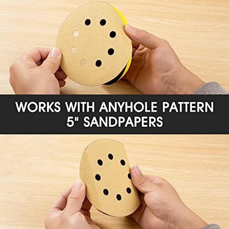 1pcs 5/6 Inch Hand Sanding Block Hook and Loop Hand Sanders for Wood Round and M