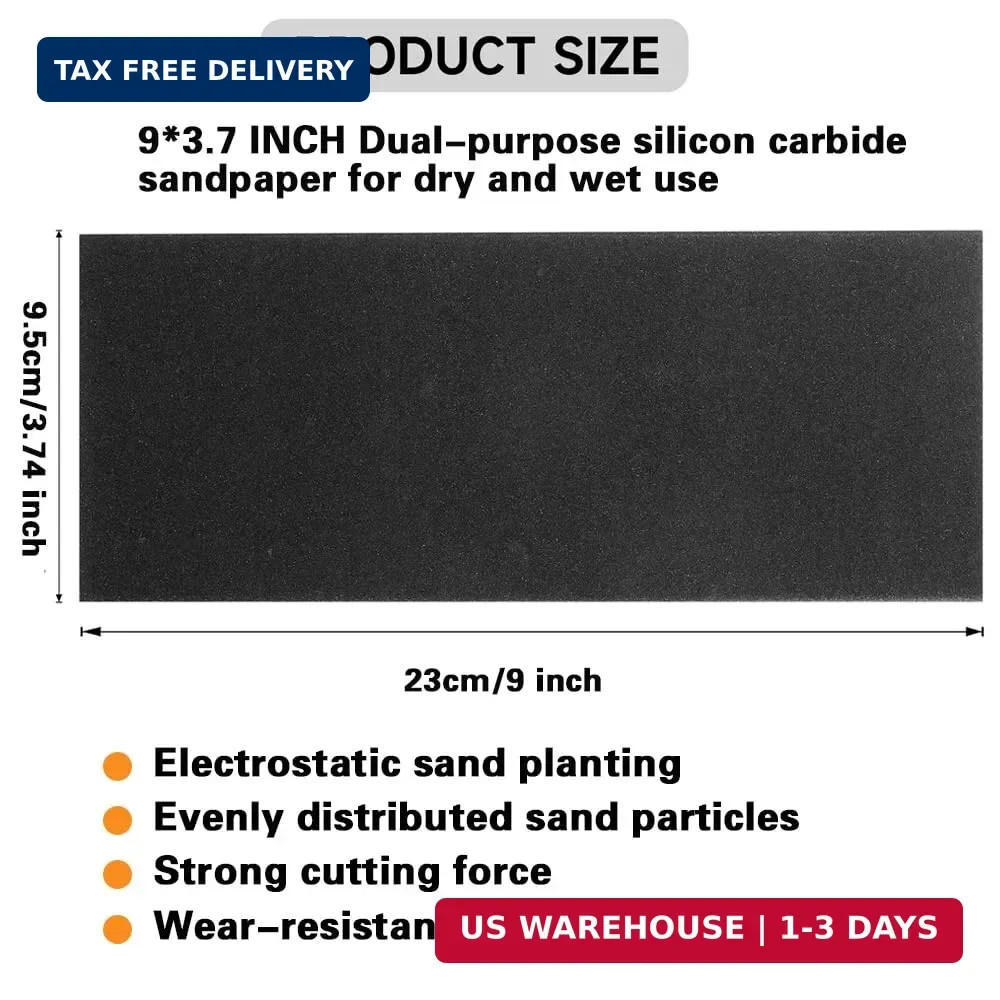42Pcs Sandpaper Assortment,120/220/400/600/800/1000/2000 Grit, 9 x 3.6 Inch, Wet
