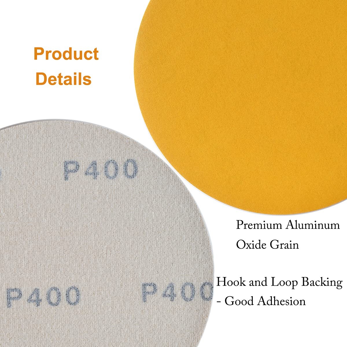 6-Inch 400-Grit Sanding Discs, Hook & Loop, 100-Pack for Automotive & Woodwor…