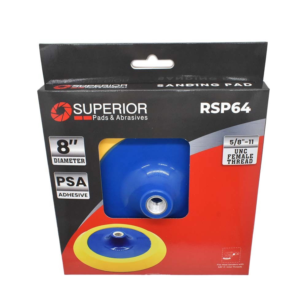 Superior Pads and Abrasives RSP64 8 Inch- 5/8 Inch-11 UNC PSA Adhesive Polisher