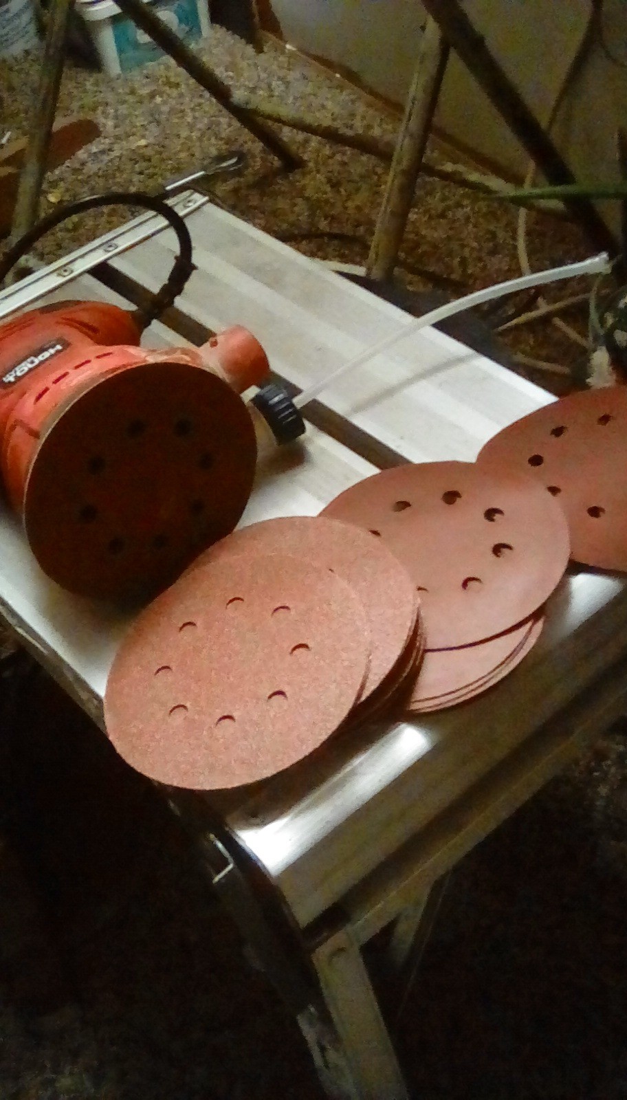 160 Pack 5 inch Sanding Discs 8-Hole Red Variety Pack Grit, Hook ,Loop Sandpaper