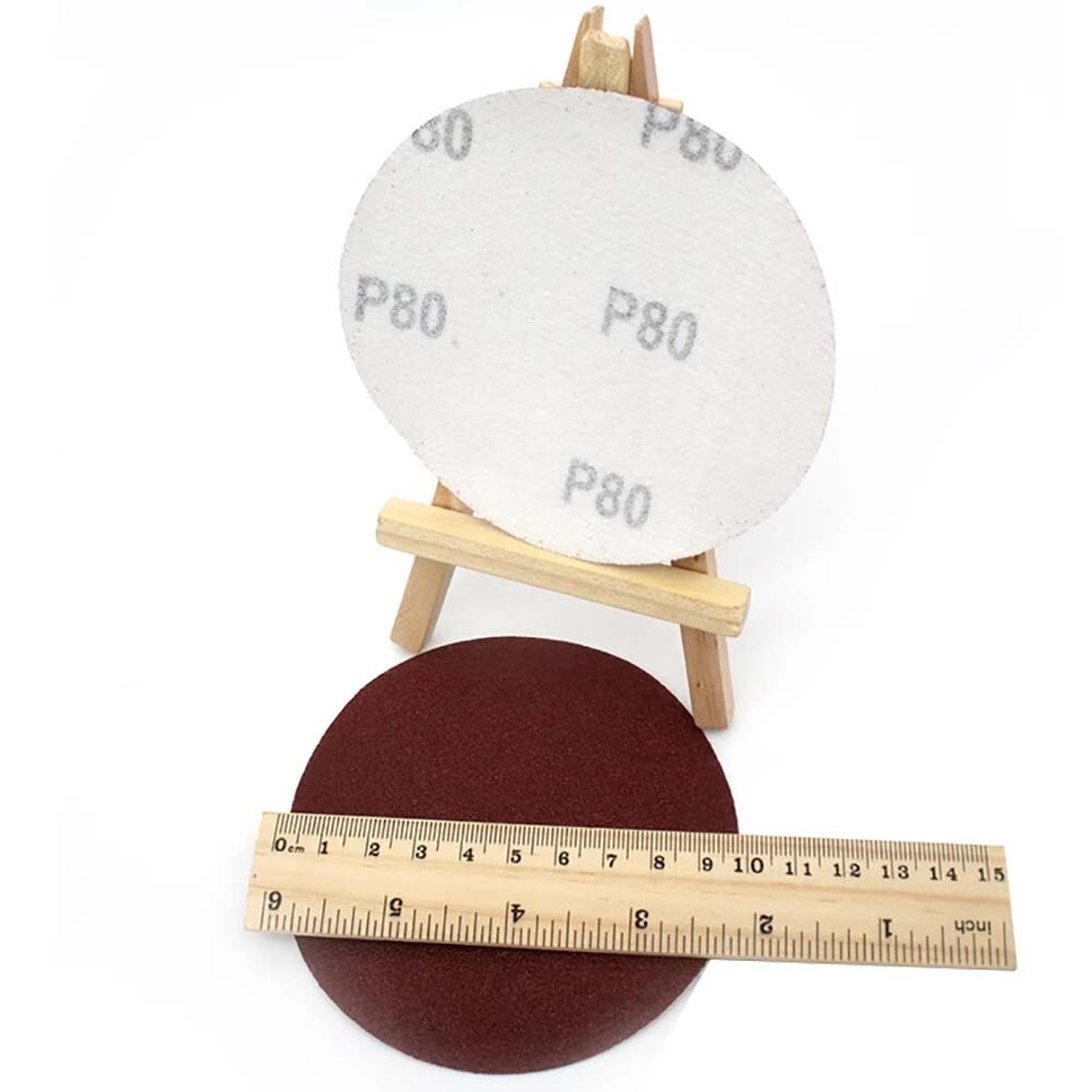 125mm/5″ Dry Sanding Disc Pads Hook & Loop Orbital Red Sandpaper 40#-2000# Grit