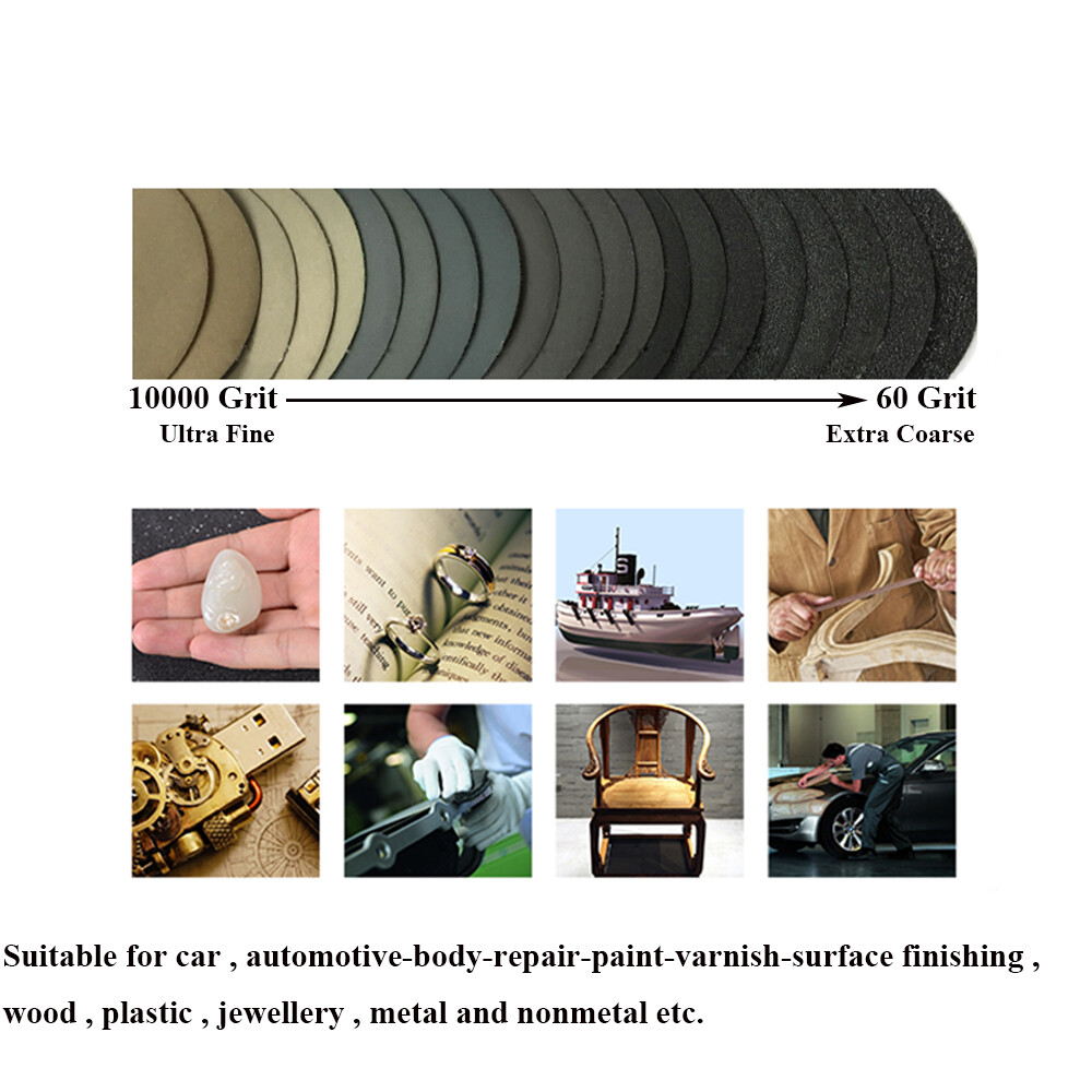 7″ 180mm Wet & Dry Round Sanding Discs Hook and Loop Sandpaper Grit P60 – P10000
