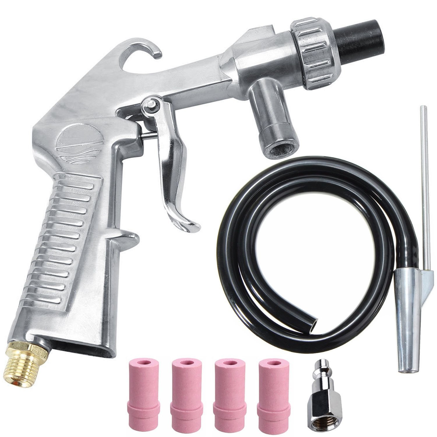 Wogoboo Sand Blaster Kit Blasting Sandblaster Siphon Feed 135x150mm, Silver