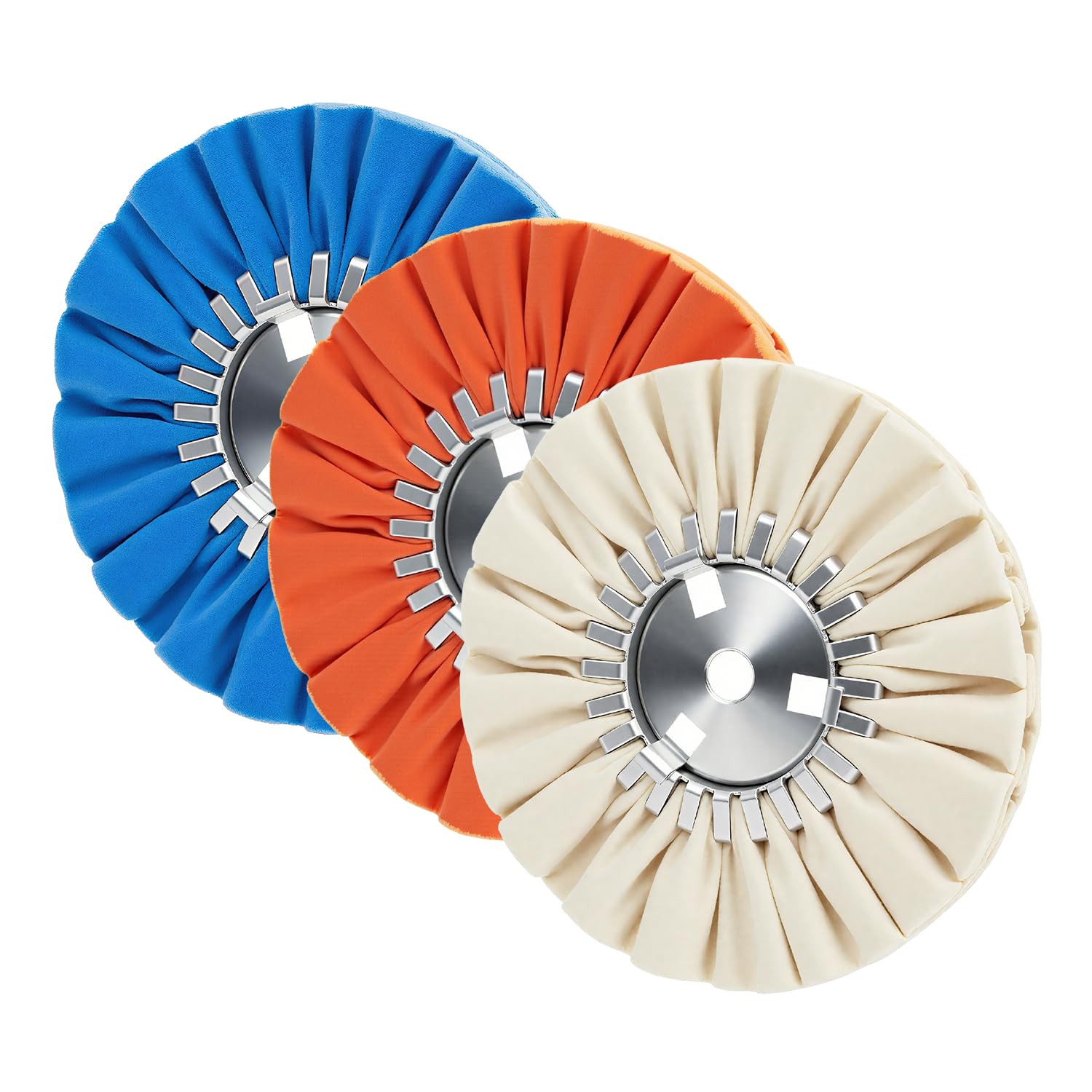 Airway Buffing Wheel Kit 8In Extra Thick 16Ply, 5/8In Arbor Hole Aluminum Wheel