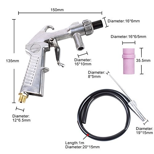 Wogoboo Sand Blaster Kit Blasting Sandblaster Siphon Feed 135x150mm, Silver