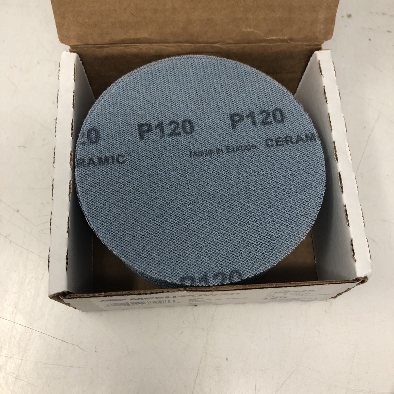 Norton Saint Gobain Mesh Power 5″ Hook & Sand Discs Model 68448, 50Discs 120Grit