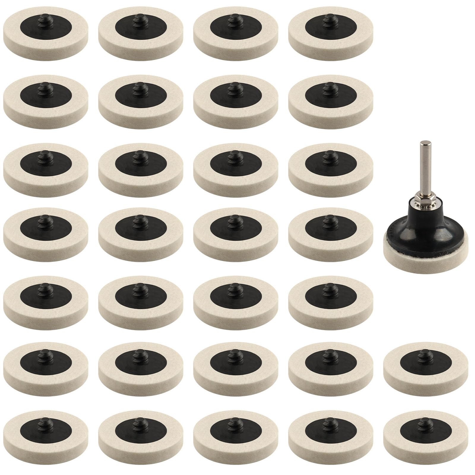 30 Pcs 2 Inch Compressed Wool Fabric Disc Polishing Buffing Pads Wheels Disc …
