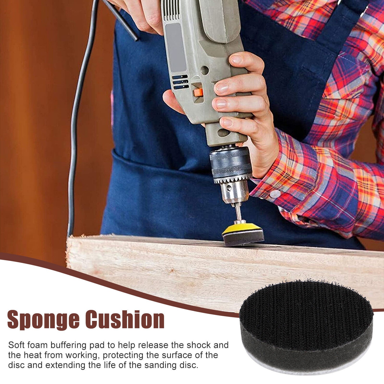 303x/set 2″ Sanding Disc Sand Paper Hook Loop Sander+ Pad+ M6 Drill Adapter