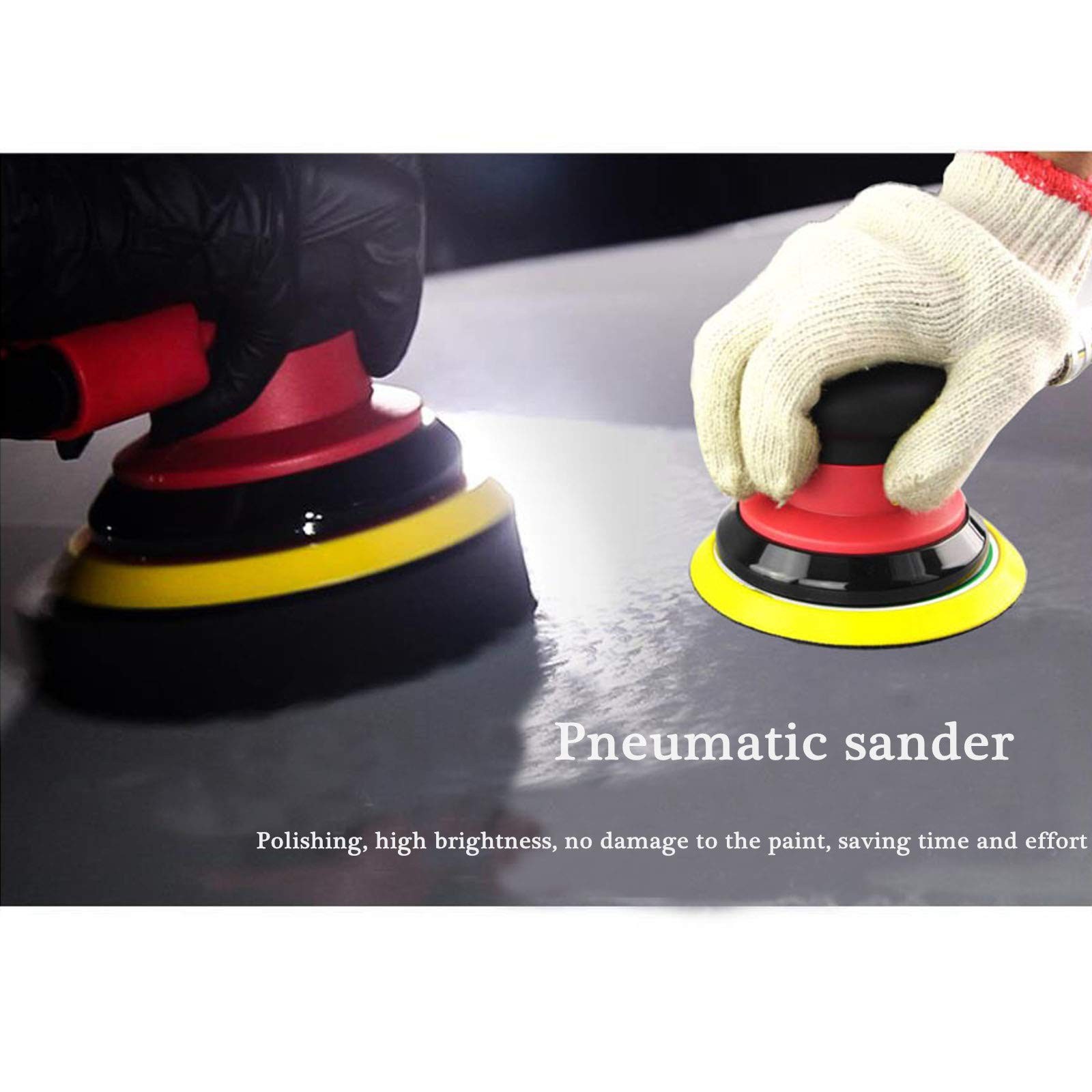 Professional Air Random Orbital Palm Sander, Heavy Duty Dual Action 5 inch