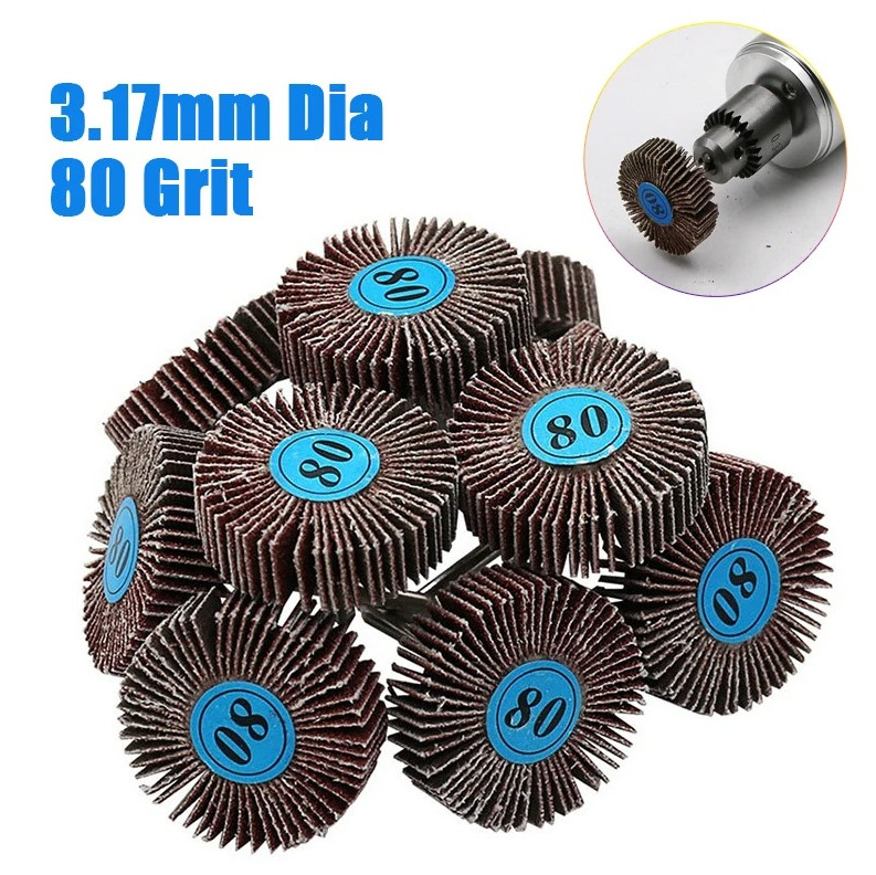 10pcs 80 Grit Flap Wheel Sanding Discs for Rotary Tools