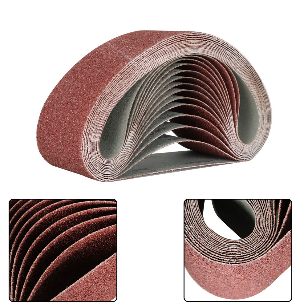 12PCS Grit Belt Sander Paper Sandpaper 4×24″ Sanding Belts 80 120 150 240 400 US