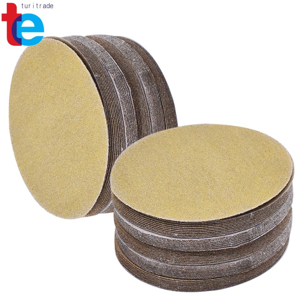 Hook Loop Pads Sanding Discs Flocking NO-Hole 100 Pcs 5″ 180 Grit Disc