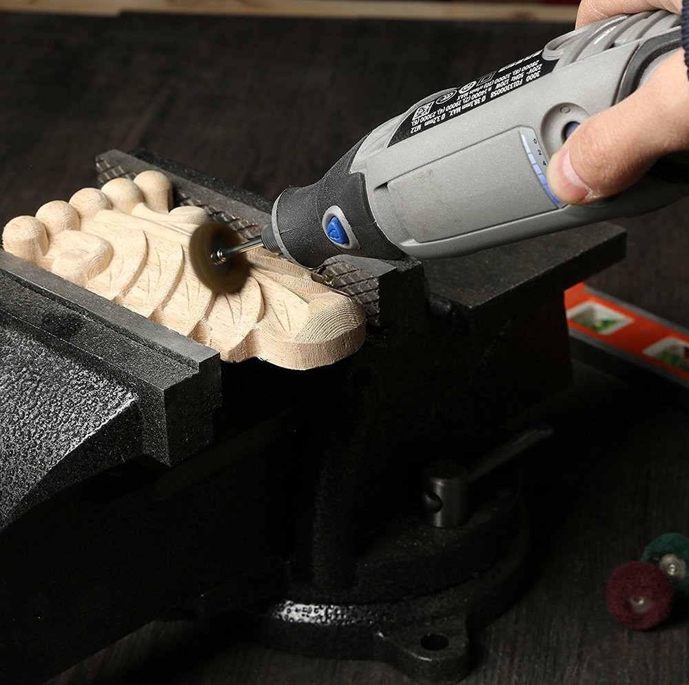 Abrasive Buffing Polishing Wheels 1 inch 120 Grit Brown 1/8(3mm) Shank 50 Pack