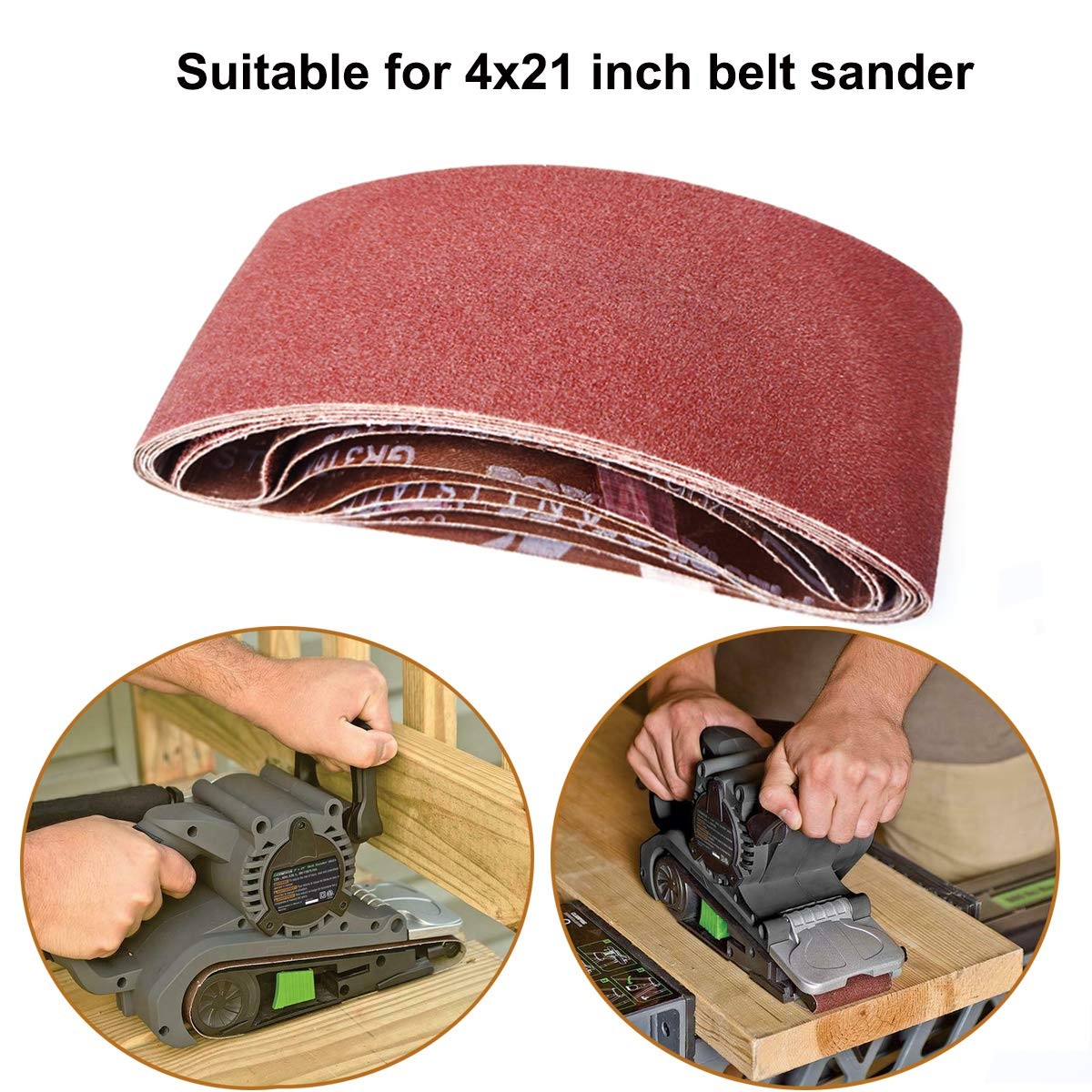 4 X 21 Inch Aluminum Oxide Sanding Belts 2 Each Of 40/80/120/150/240/400 Assorte