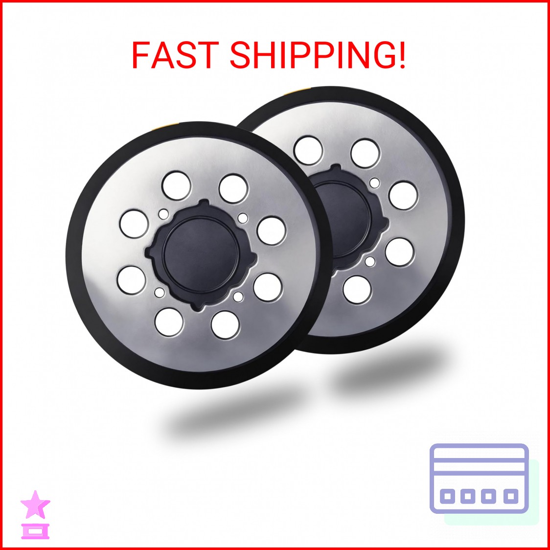 5 Inch 8 Hole Aluminum Alloy Hook and Loop Replacement Sander Pads for Dewalt DW
