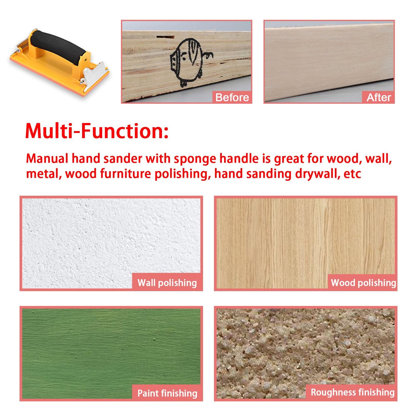 Hubaow Sandpaper Holder with Sponge Handle, 36 Pack 120 to 3000 Assorted Grit…