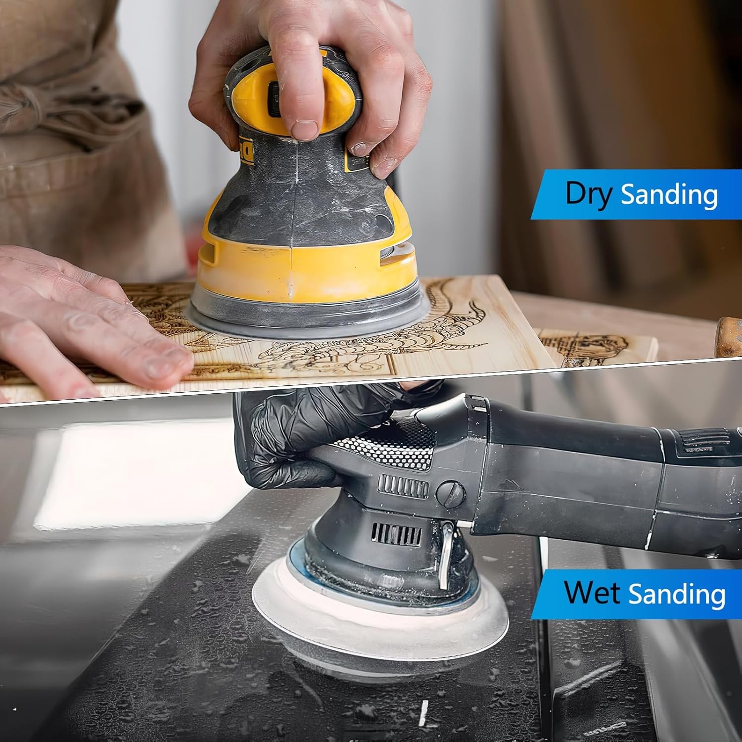 7Inch 180mm Wet And Dry Sanding Discs Sandpaper Hook And Loop Pads Grit 60-10000