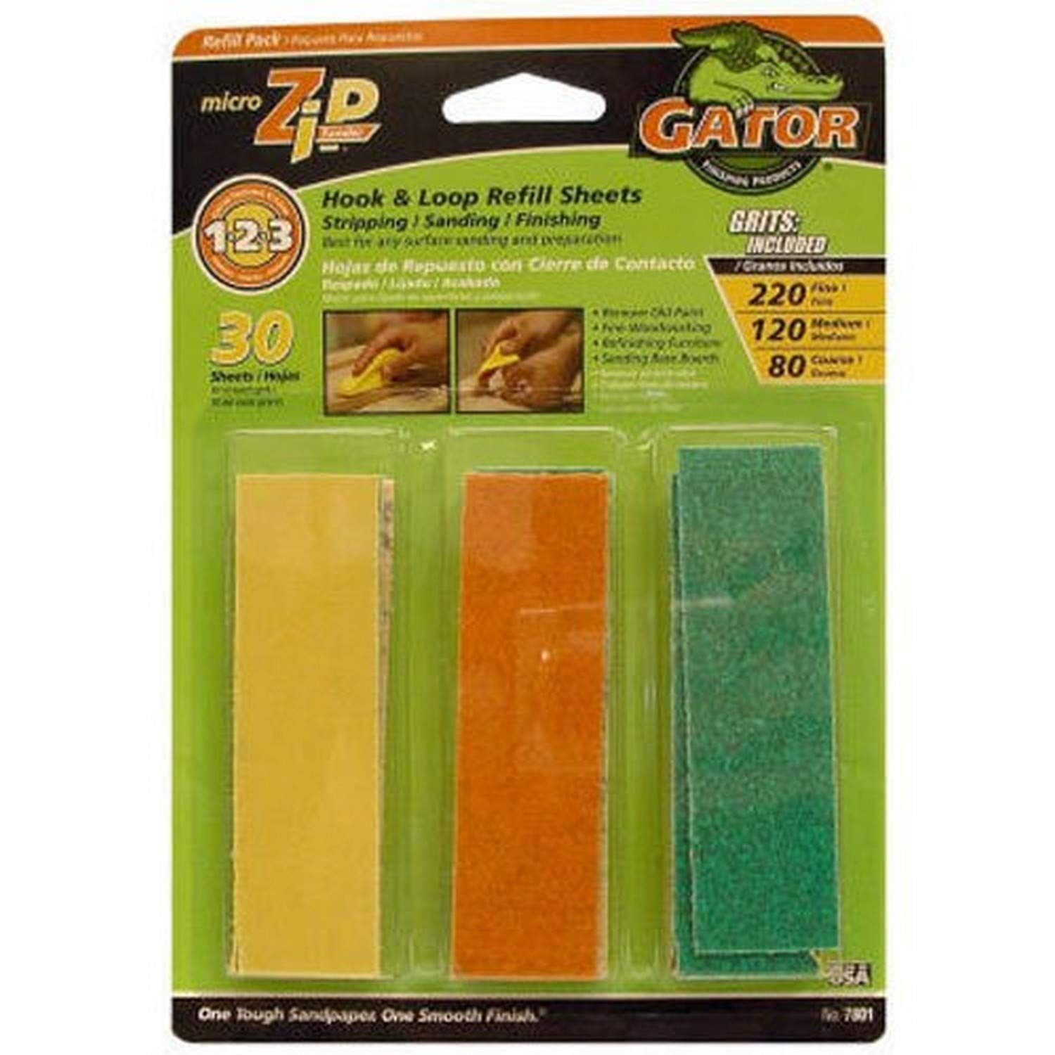 ALI Industries 7801 Micro Zip Sander Refill, 3.5″ x 3.5 x 1 inches, Assorted