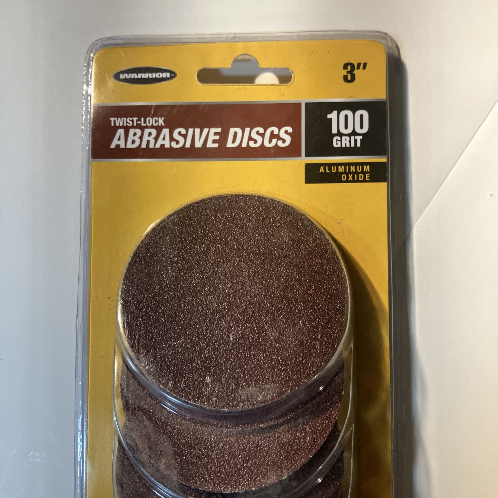 Warrior Twist-Lock 3″ Abrasive Discs 100 Grit /5 Pc/Aluminum Oxide. Item 60744
