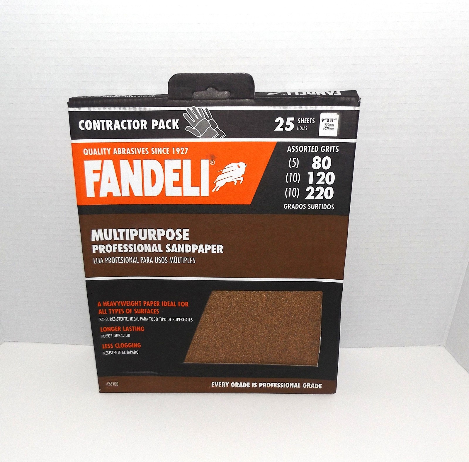 2 Pkg – Fandeli 25 Sht Assorted Grit Professional Sandpaper New Sealed Old Stock