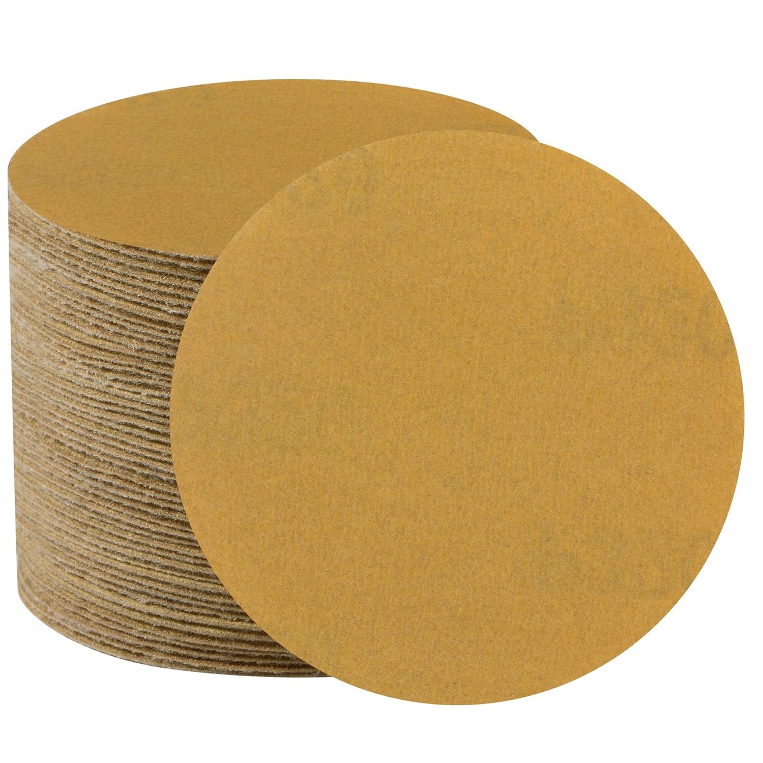 25PCS 5 Inch AO Sanding Disc Gold Hook Loop No Hole 125MM Sanding Discs 320 Grit