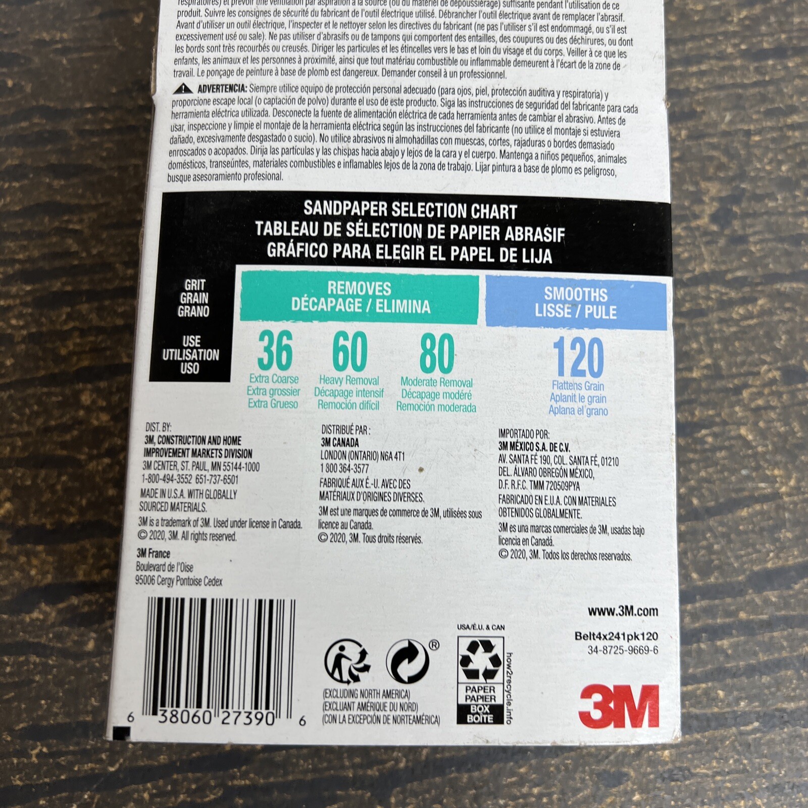 3M BELT 4X24 1PK 120 Rapid Removal Sanding Belt, 120 Grit