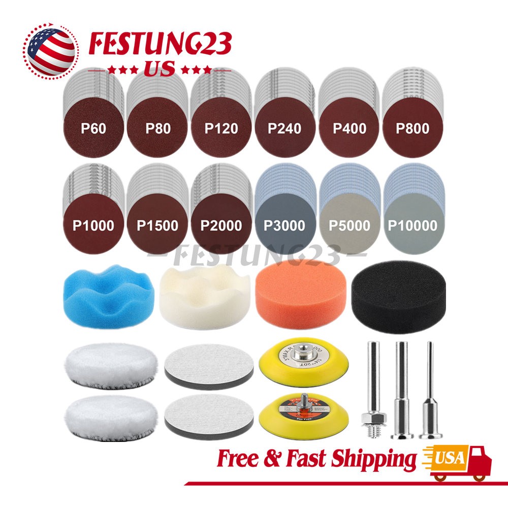 1 inch Sanding Discs 250PCS 60-10000 Grit for Drill Wet Dry Hook Loop Sandpaper