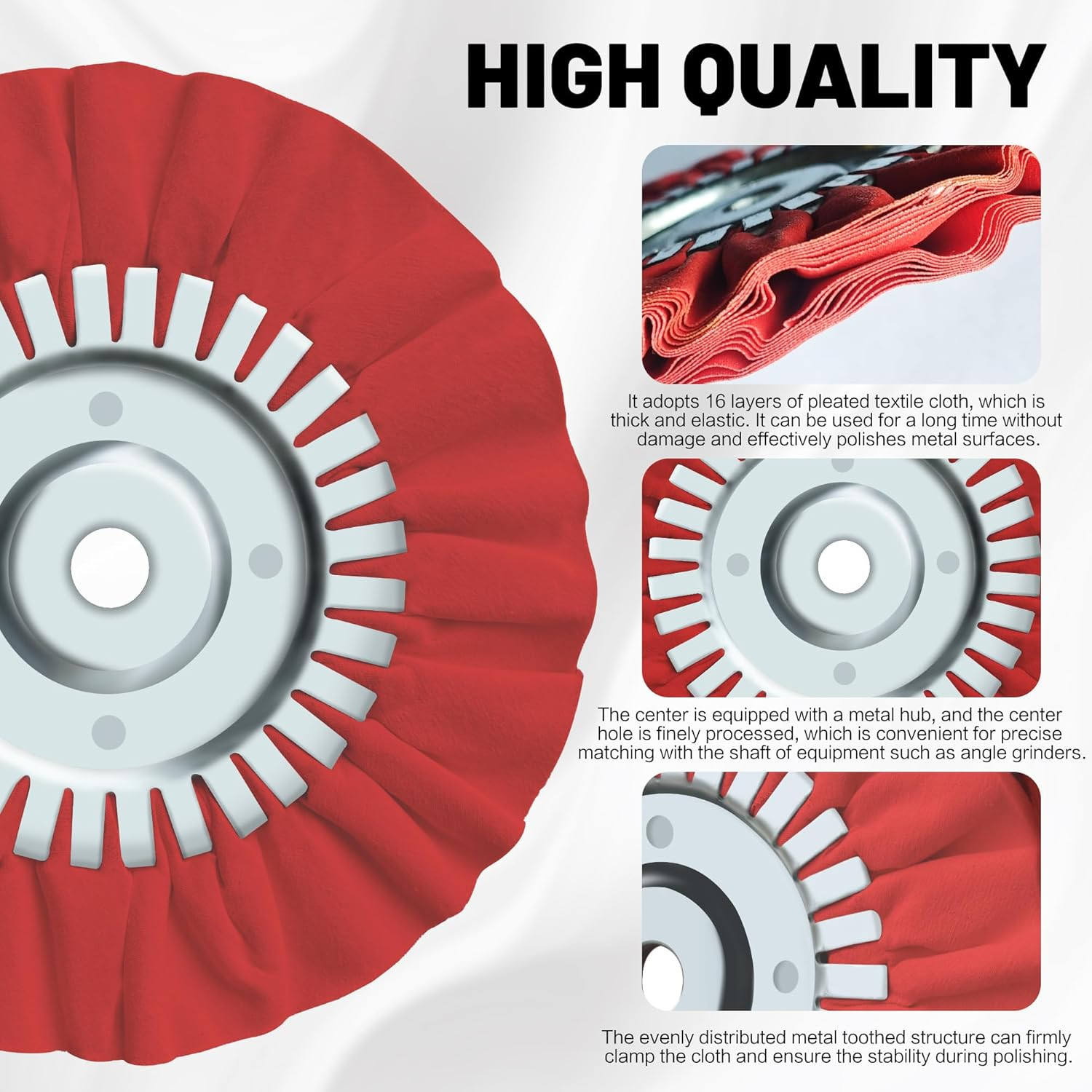 8 Inch Buffing Wheel Kit for Angle Grinder, 9PCS Airway Polishing Wheel Set