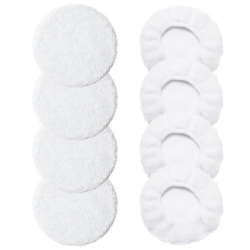 8 Pcs Car Polishing Pads, Lamb Fleece Buffing Pad,Bonnet 5-6 Inches_8 Pack