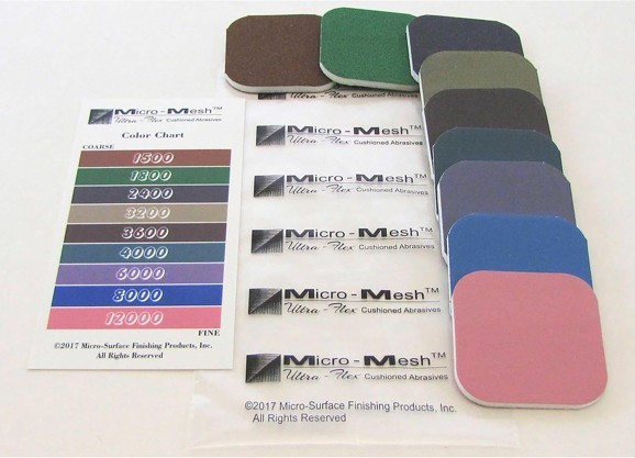 Micro-Mesh Sanding Kit for Pen Finishing, Soft Touch Pads, 1500 to 12000 Grit