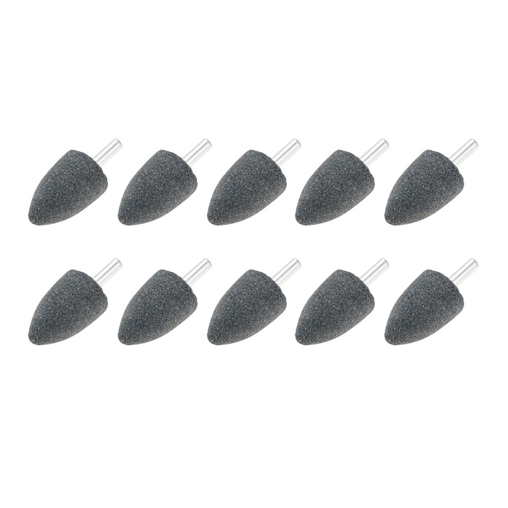 10PC Cone Shape Grinding Stones25mm Aluminium Oxide Fit Electric Rotary Tool