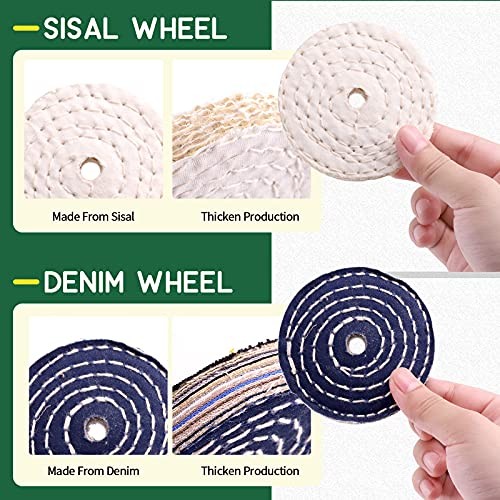 Keadic 8 Pcs 3 Inches Buffing Polishing Wheel Kit 3 pcs Polish Compound,