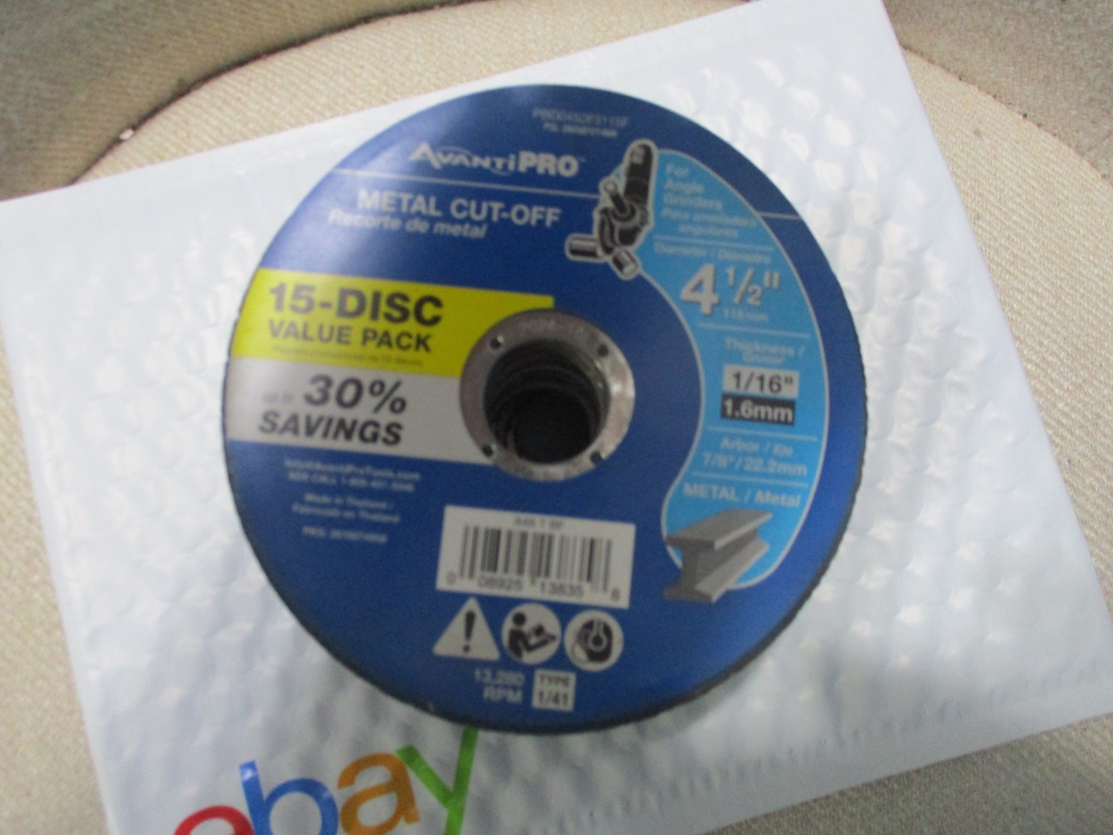 37 Pack – 4.5″ Metal Cut-Off Discs AvantiPRO PBD045063115F 1/16” W/ 7/8” Arbor
