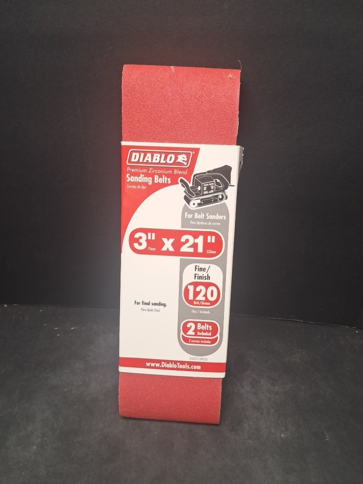 Diablo Sanding Belt 3” W x 21” L 36 Grit Extra Coarse 2 pk OEM Real Diablo