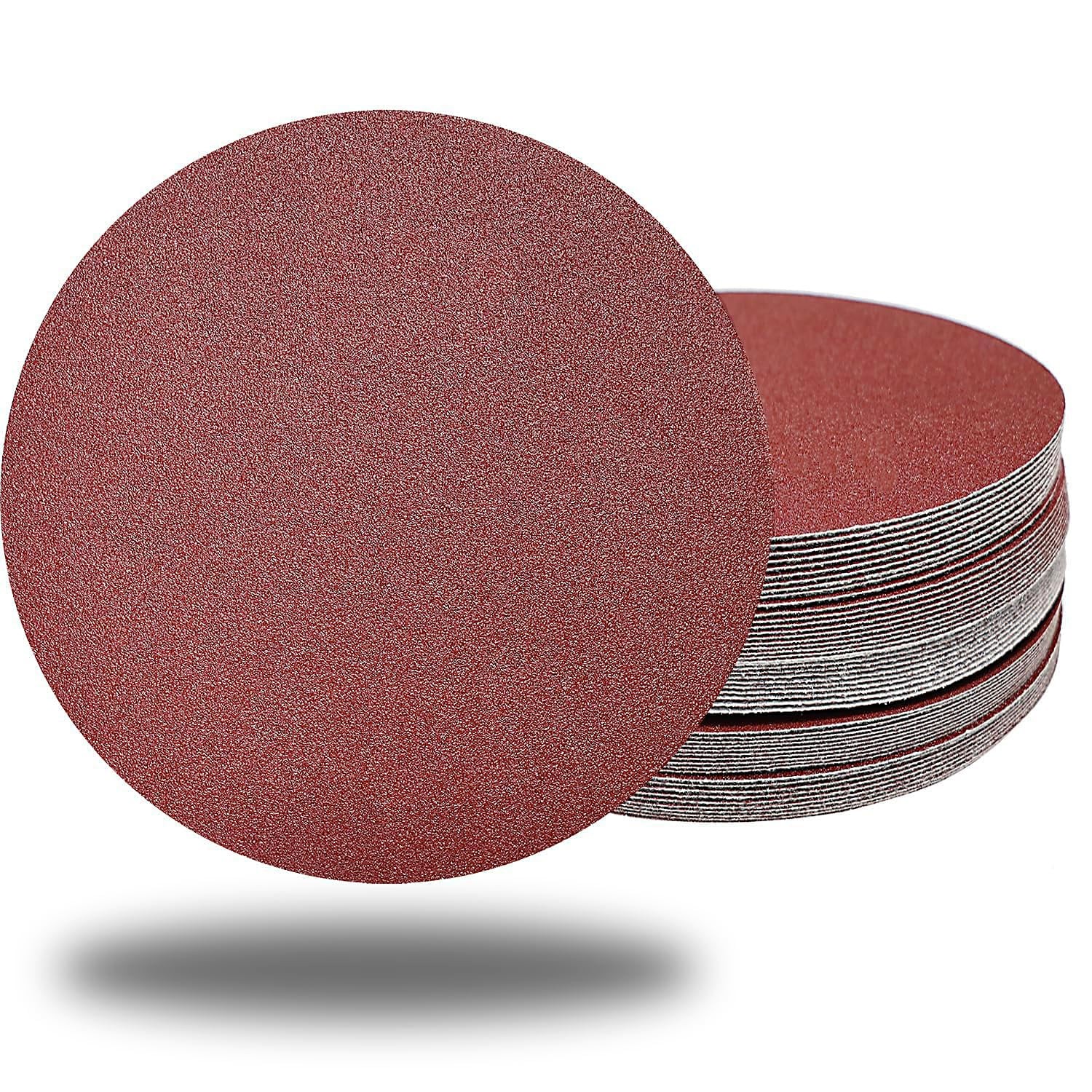 50 Pack 7 Inch 60 Grit Hook-and-Loop Sanding Discs Sandpaper-7 Aluminum Oxide