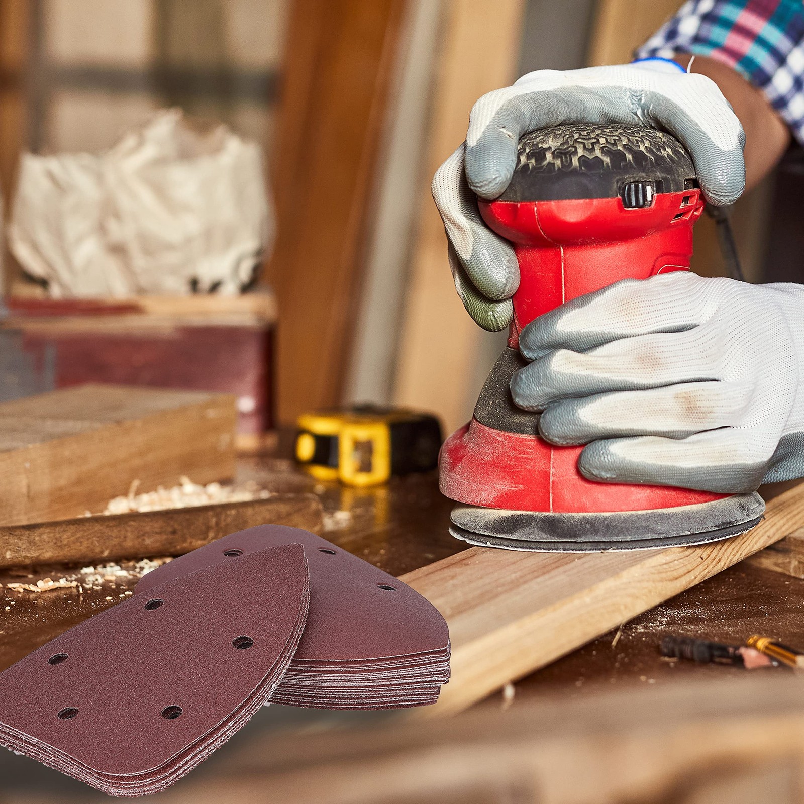 Bates Mouse Detail Sander Sandpaper, 30 Pcs, 40/80/120/180/240 Grit Sanding Pads